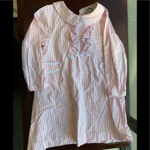 Pink gingham smocked threads by Cecil and Lou